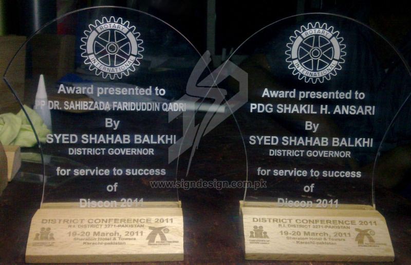 Engraved Acrylic Awards Rotary International
