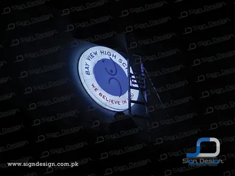 Bay View High School - 3d frontlite acrylic signage - Tariq Road Branch
