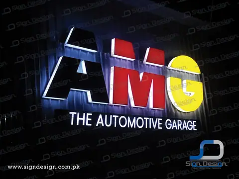 AMG the automotive garage 3d acrylic signage