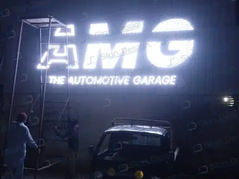 AMG the automotive garage 3d acrylic signage