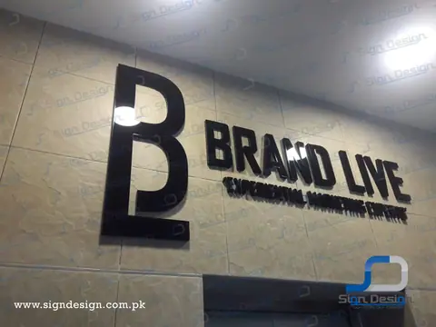 Brandlive 3d signage solid acylic